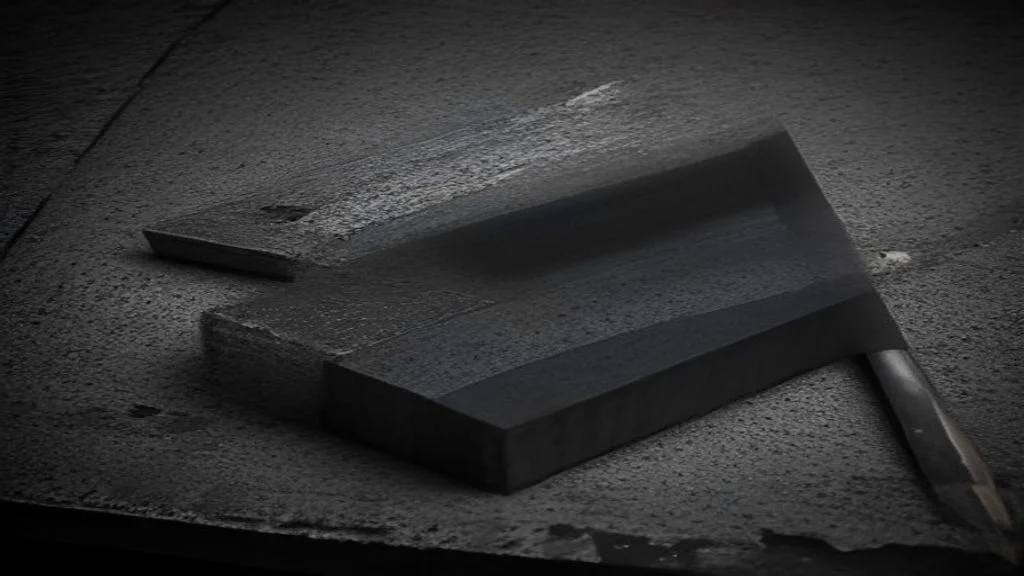 Ein dunkles, abgestuft ausgeschnittenes Metallstück und schmale Metallreste liegen auf einer rauen Werkstattoberfläche und veranschaulichen das Potenzial zur Optimierung des Materialverschnitts in der Fertigung.
